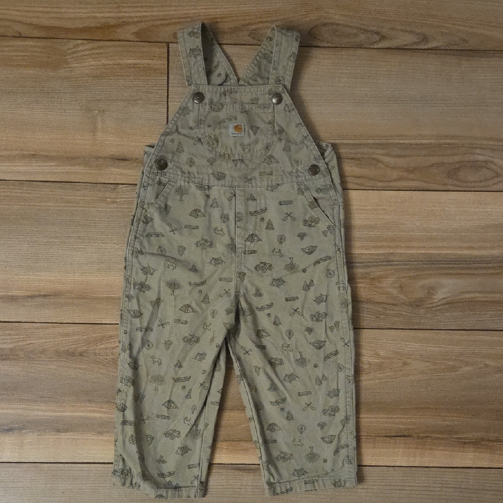 Carhartt Kids Green Patterned Overalls